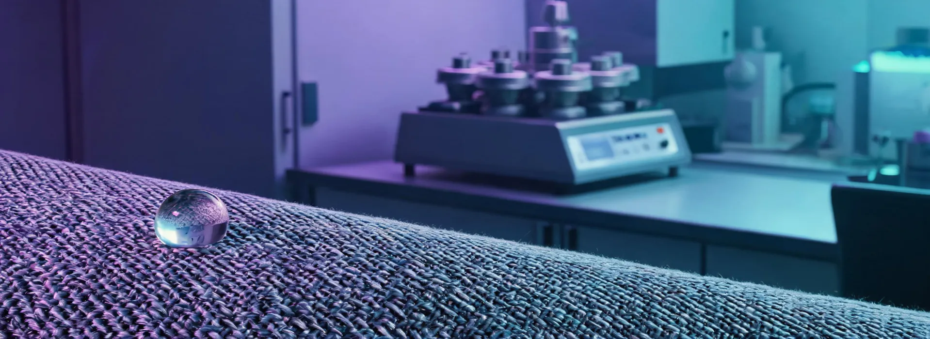 Performance upholstery fabric under spill and abrasion evaluation